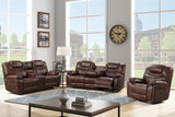 Galveston Brown Leather Reclining Living Room Set by Happy Homes at Eve Furniture