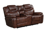 Brown leather sofa with recliner