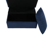 Garrell Blue Velvet Lift Top Storage Bench with Pull-out Bed by Homelegance at Eve Furniture