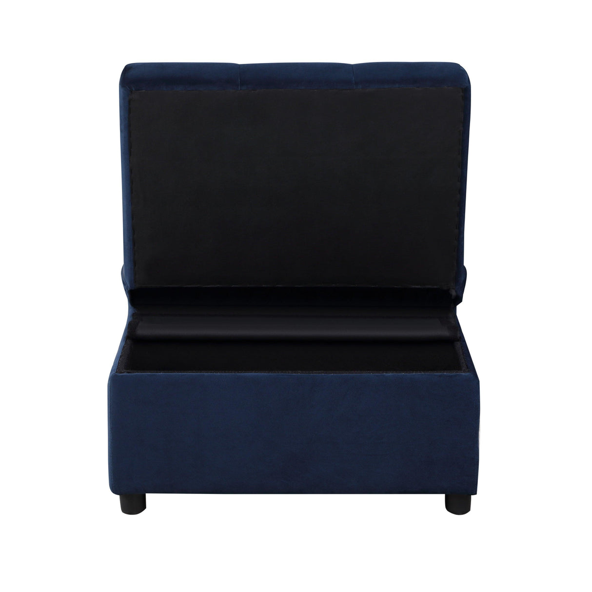 Garrell Blue Velvet Lift Top Storage Bench with Pull-out Bed by Homelegance at Eve Furniture