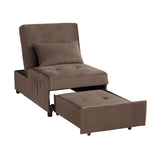 Garrell Brown Velvet Lift Top Storage Bench with Pull-out Bed by Homelegance at Eve Furniture