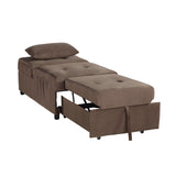 Garrell Brown Velvet Lift Top Storage Bench with Pull-out Bed by Homelegance at Eve Furniture