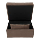 Garrell Brown Velvet Lift Top Storage Bench with Pull-out Bed by Homelegance at Eve Furniture
