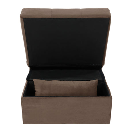 Garrell Brown Velvet Lift Top Storage Bench with Pull-out Bed by Homelegance at Eve Furniture
