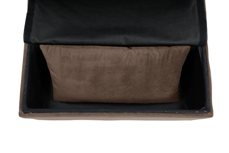 Garrell Brown Velvet Lift Top Storage Bench with Pull-out Bed by Homelegance at Eve Furniture