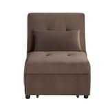 Garrell Brown Velvet Lift Top Storage Bench with Pull-out Bed by Homelegance at Eve Furniture