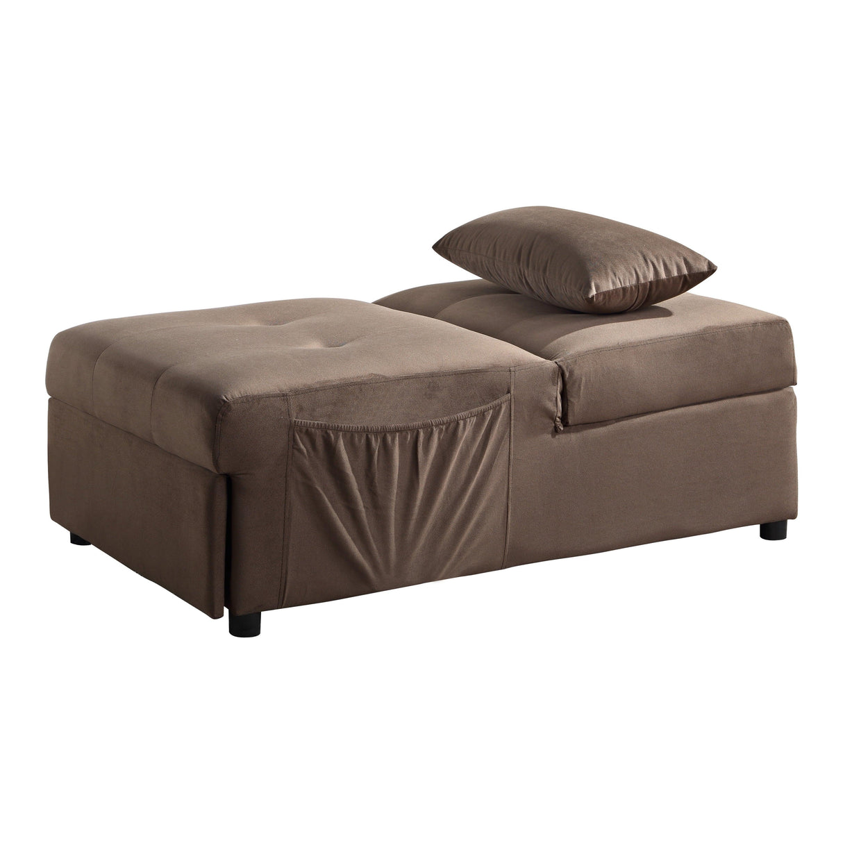 Garrell Brown Velvet Lift Top Storage Bench with Pull-out Bed by Homelegance at Eve Furniture