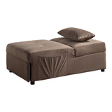 Garrell Brown Velvet Lift Top Storage Bench with Pull-out Bed by Homelegance at Eve Furniture