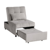 Garrell Brownish Gray Velvet Lift Top Storage Bench with Pull-out Bed by Homelegance at Eve Furniture