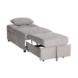 Garrell Brownish Gray Velvet Lift Top Storage Bench with Pull-out Bed by Homelegance at Eve Furniture