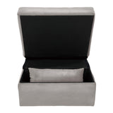 Garrell Brownish Gray Velvet Lift Top Storage Bench with Pull-out Bed by Homelegance at Eve Furniture