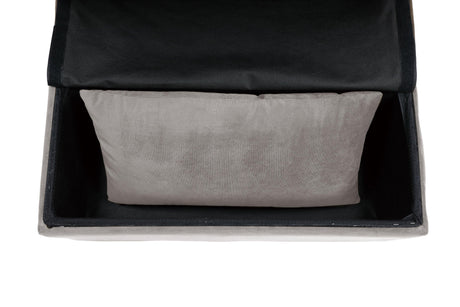 Garrell Brownish Gray Velvet Lift Top Storage Bench with Pull-out Bed by Homelegance at Eve Furniture