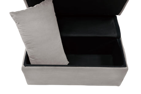 Garrell Brownish Gray Velvet Lift Top Storage Bench with Pull-out Bed by Homelegance at Eve Furniture