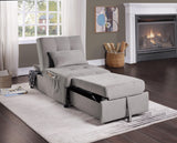 Garrell Brownish Gray Velvet Lift Top Storage Bench with Pull-out Bed by Homelegance at Eve Furniture