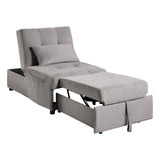 Garrell Brownish Gray Velvet Lift Top Storage Bench with Pull-out Bed by Homelegance at Eve Furniture