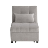 Garrell Brownish Gray Velvet Lift Top Storage Bench with Pull-out Bed by Homelegance at Eve Furniture