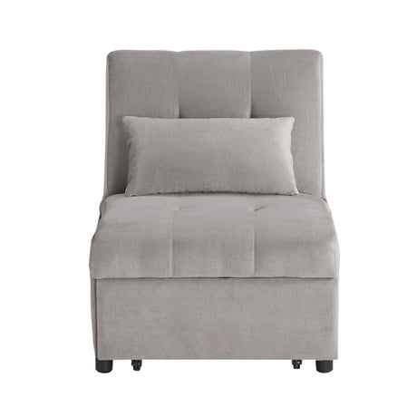 Garrell Brownish Gray Velvet Lift Top Storage Bench with Pull-out Bed by Homelegance at Eve Furniture