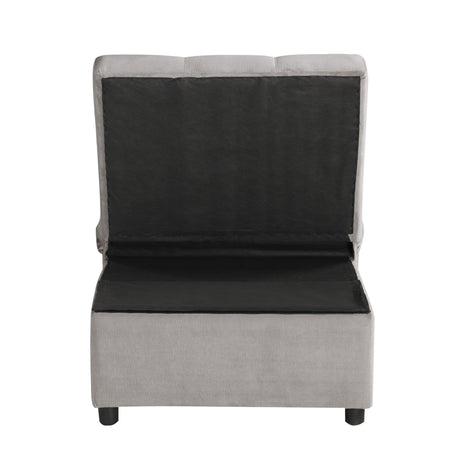 Garrell Brownish Gray Velvet Lift Top Storage Bench with Pull-out Bed by Homelegance at Eve Furniture