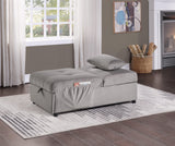 Garrell Brownish Gray Velvet Lift Top Storage Bench with Pull-out Bed by Homelegance at Eve Furniture