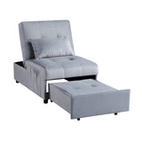 Garrell Gray Velvet Lift Top Storage Bench with Pull-out Bed by Homelegance at Eve Furniture
