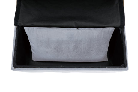 Garrell Gray Velvet Lift Top Storage Bench with Pull-out Bed by Homelegance at Eve Furniture