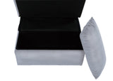Garrell Gray Velvet Lift Top Storage Bench with Pull-out Bed by Homelegance at Eve Furniture