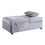 Garrell Gray Velvet Lift Top Storage Bench with Pull-out Bed by Homelegance at Eve Furniture