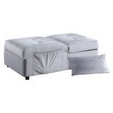 Garrell Gray Velvet Lift Top Storage Bench with Pull-out Bed by Homelegance at Eve Furniture