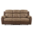 Glendale Brown Microfiber Double Reclining Sofa by Homelegance at Eve Furniture
