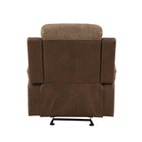 Glendale Brown Microfiber Glider Reclining Chair by Homelegance at Eve Furniture