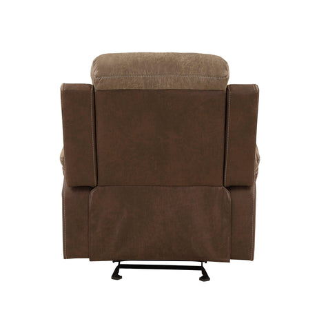 Glendale Brown Microfiber Glider Reclining Chair by Homelegance at Eve Furniture