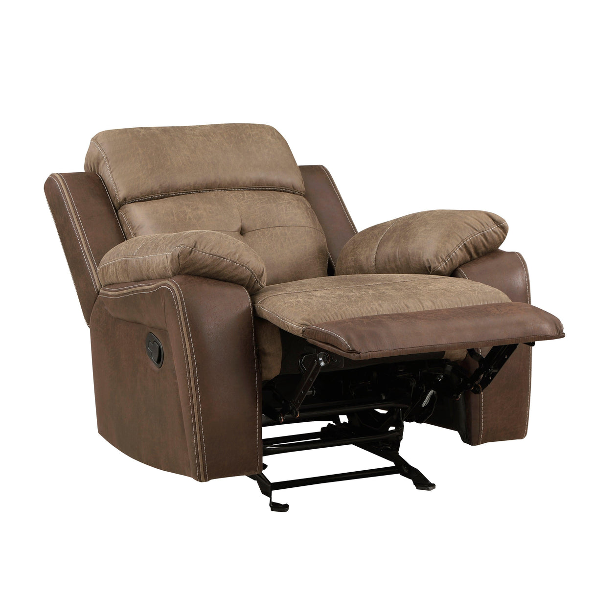Glendale Brown Microfiber Glider Reclining Chair by Homelegance at Eve Furniture