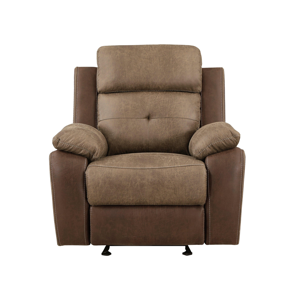 Glendale Brown Microfiber Glider Reclining Chair by Homelegance at Eve Furniture