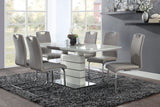 Glissand Chrome Metal/Gray Faux Leather Dining Side Chair, Set of 2 by Homelegance at Eve Furniture