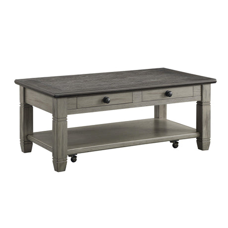 Granby Antique Gray Cocktail Table by Homelegance at Eve Furniture