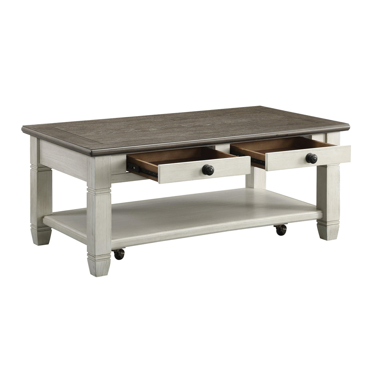 Granby Antique White Cocktail Table by Homelegance at Eve Furniture
