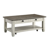 Granby Antique White Cocktail Table by Homelegance at Eve Furniture