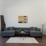 Grayson Linen Gray Double Chaise Sectional