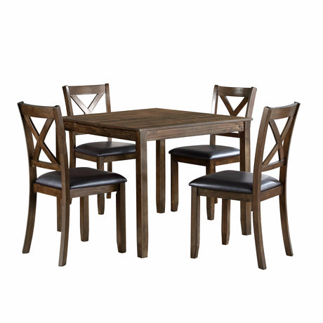 Hazel Charcoal Brown 5-Piece Dining Set by Homelegance at Eve Furniture