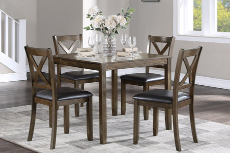 Hazel Charcoal Brown 5-Piece Dining Set by Homelegance at Eve Furniture