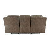 Hazen Brown Microfiber Double Reclining Sofa by Homelegance at Eve Furniture