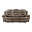 Hazen Brown Microfiber Double Reclining Sofa by Homelegance at Eve Furniture
