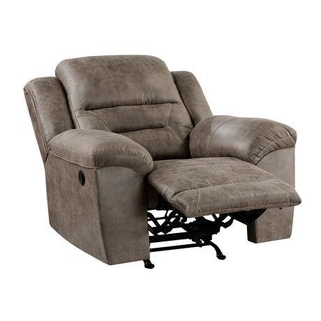 Hazen Brown Microfiber Rocker Reclining Chair by Homelegance at Eve Furniture