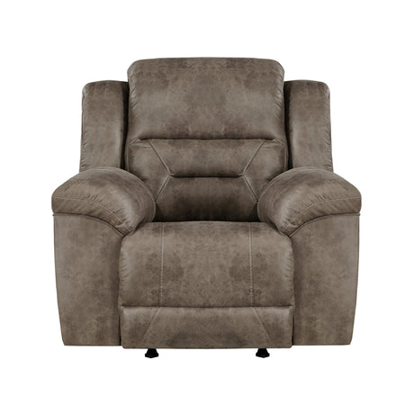 Hazen Brown Microfiber Rocker Reclining Chair by Homelegance at Eve Furniture