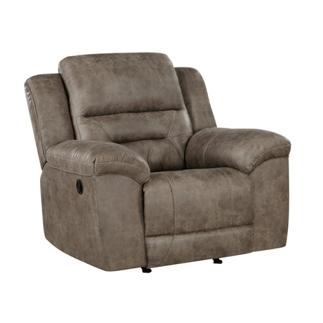 Hazen Brown Microfiber Rocker Reclining Chair by Homelegance at Eve Furniture