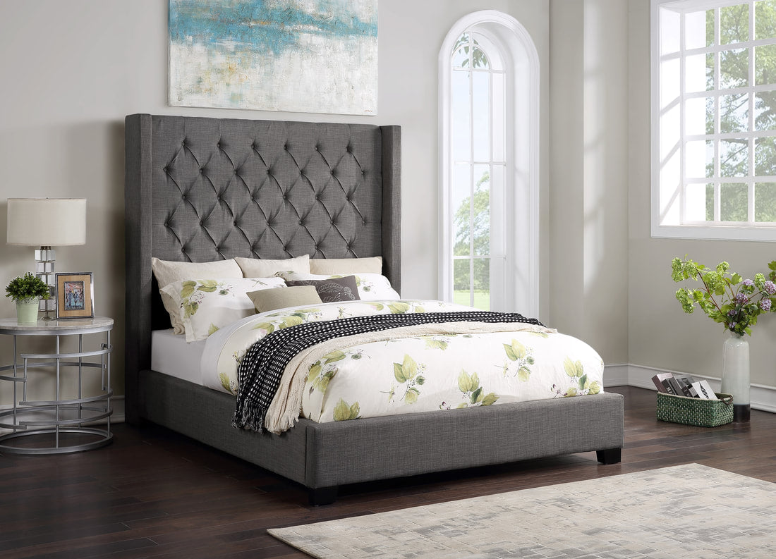 Cedar Dark Gray 6 FT Upholstered Queen Bed