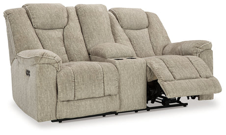 Hindmarsh Stone Power Reclining Loveseat with Console