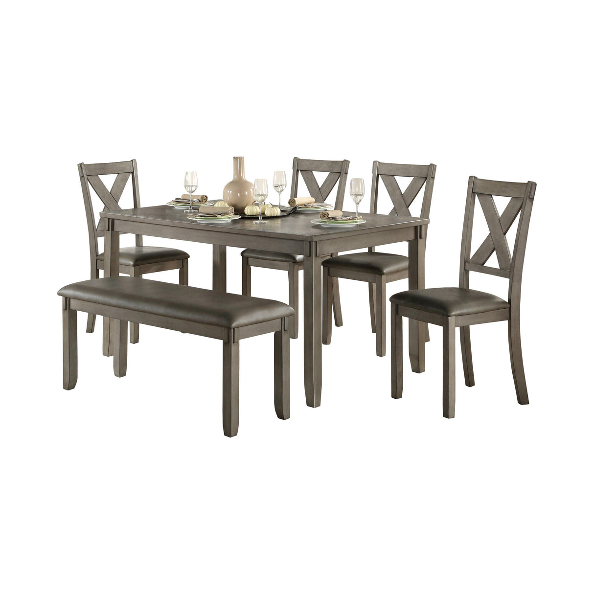 Holders Gray 6-Piece Dining Set by Homelegance at Eve Furniture