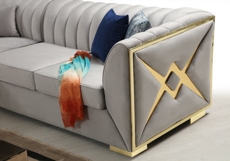 [Hot Buy] Ariana Gray Velvet Sectional by New Era Innovations at Eve Furniture