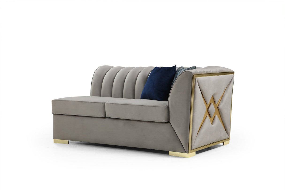 [Hot Buy] Ariana Gray Velvet Sectional by New Era Innovations at Eve Furniture